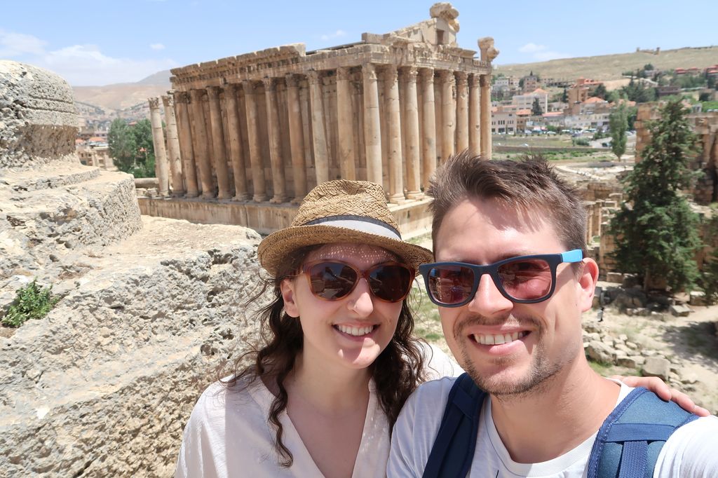 La vue sur le temple de Bacchus.